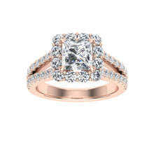 Load image into Gallery viewer, The Yasmine - Princess Cut Halo Ring