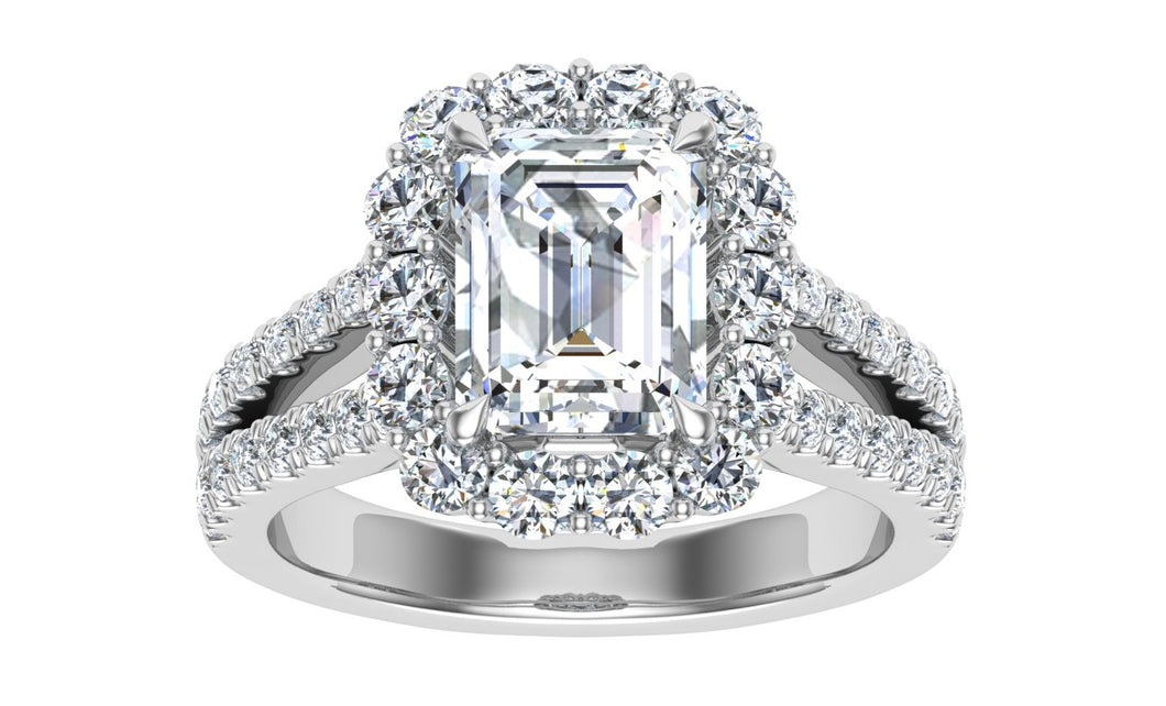 The Kandence - Emerald Cut Halo Ring