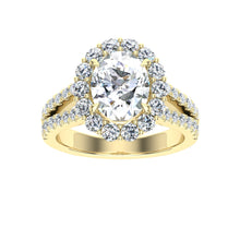 Load image into Gallery viewer, The Aarya- Oval Cut Halo Ring