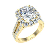 Load image into Gallery viewer, The Queen - Radiant Cut Halo Ring