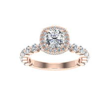Load image into Gallery viewer, The Kamila - Cushion Cut Double Edge Halo Ring