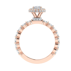 The Mckenna - Oval Cut Double Edge Halo Ring