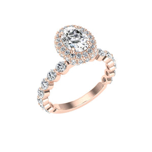 The Mckenna - Oval Cut Double Edge Halo Ring