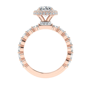 The Calliope - Round Cut Double Edge Halo Ring