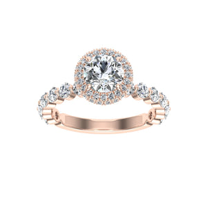 The Calliope - Round Cut Double Edge Halo Ring