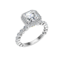 Load image into Gallery viewer, The Aleena - Asscher Cut Double Edge Halo Ring