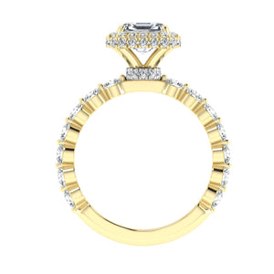 The Aleena - Asscher Cut Double Edge Halo Ring