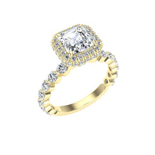 Load image into Gallery viewer, The Aleena - Asscher Cut Double Edge Halo Ring