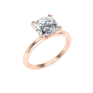 The Zayla - Double Claw Cushion Cut Ring