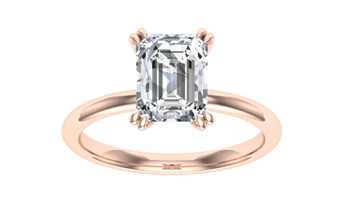 The Della - Double Claw Emerald Cut Ring