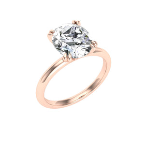 The Cataleya - Double Claw Oval Cut Ring