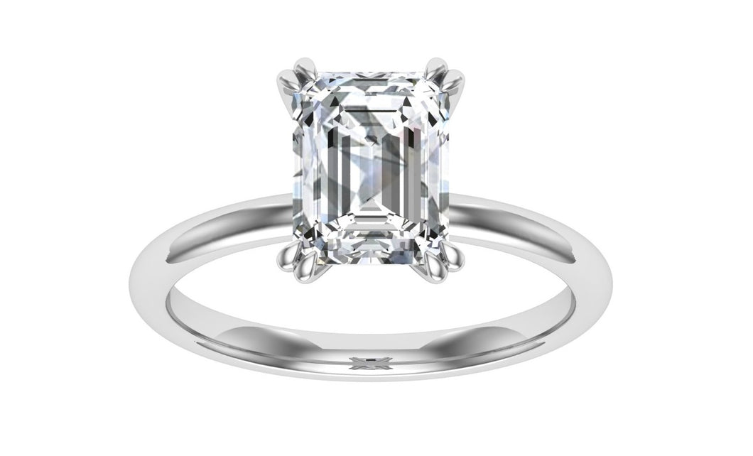 The Paislee - Double Claw Emerald Cut Ring
