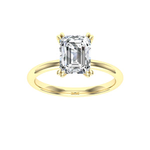 The Della - Double Claw Emerald Cut Ring