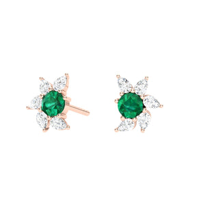Emerald Floral Earrings