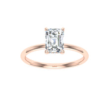 Load image into Gallery viewer, The Heidi - Emerald Cut Hidden Halo Ring
