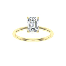 Load image into Gallery viewer, The Heidi - Emerald Cut Hidden Halo Ring